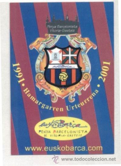 Colecionismo Calend&aacute;rios: CALENDARIO 2001. PE&Ntilde;A BARCELONISTA EUSKO-BAR&Ccedil;A DE VITORIA. FC BARCELONA. BAR&Ccedil;A. FUTBOL.