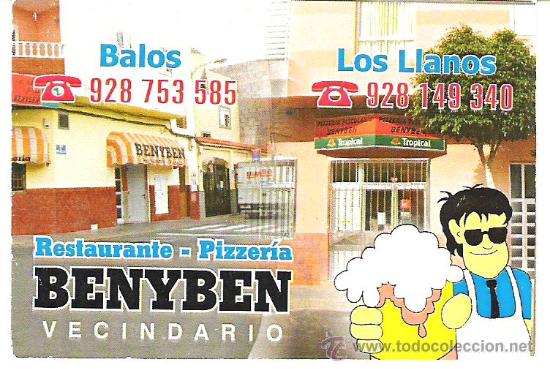 Coleccionismo calendarios: CALENDARIO DE BOLSILLO. A&Ntilde;O 2006. PIZZERIA BENYBEN. VECINDARIO. CANARIAS