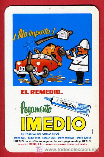 Collectionnisme Calendriers: CALENDARIO FOURNIER , PUBLICIDAD PEGAMENTO IMEDIO , 1974 , CAL 3582