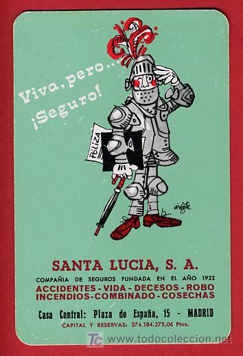Colecionismo Calend&aacute;rios: CALENDARIO FOURNIER , PUBLICIDAD SANTA LUCIA , 1972 , CAL 3628