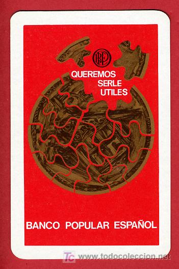 Collectionnisme Calendriers: CALENDARIO FOURNIER , PUBLICIDAD BANCO POPULAR ESPA&Ntilde;OL , 1970 , CAL 3670