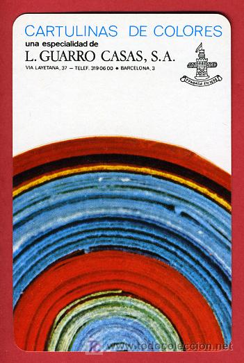 Collectionnisme Calendriers: CALENDARIO FOURNIER , PUBLICIDAD L. GUARRO CASAS , 1972 , CAL 3727
