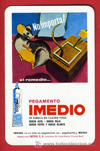 Collectionnisme Calendriers: CALENDARIO FOURNIER , PUBLICIDAD  PEGAMENTO IMEDIO , 1972 , CAL 3729