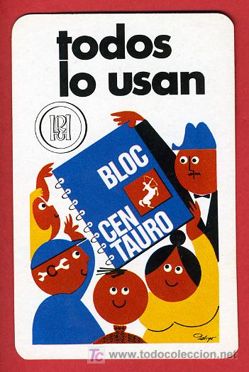 Collectionnisme Calendriers: CALENDARIO FOURNIER , PUBLICIDAD  BLOC CENTAURO  , 1971 , CAL 3738