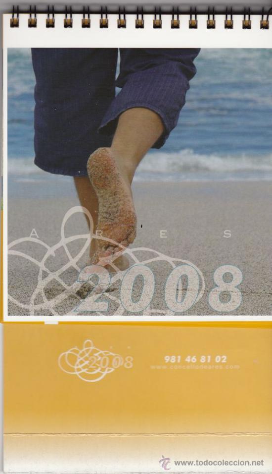 Collezionismo Calendari: CALENDARIO SOBREMESA ARES 2008 en Gallego, con im&aacute;genes de Redes, Xunqueira, Costa, Praia, Chanteiro