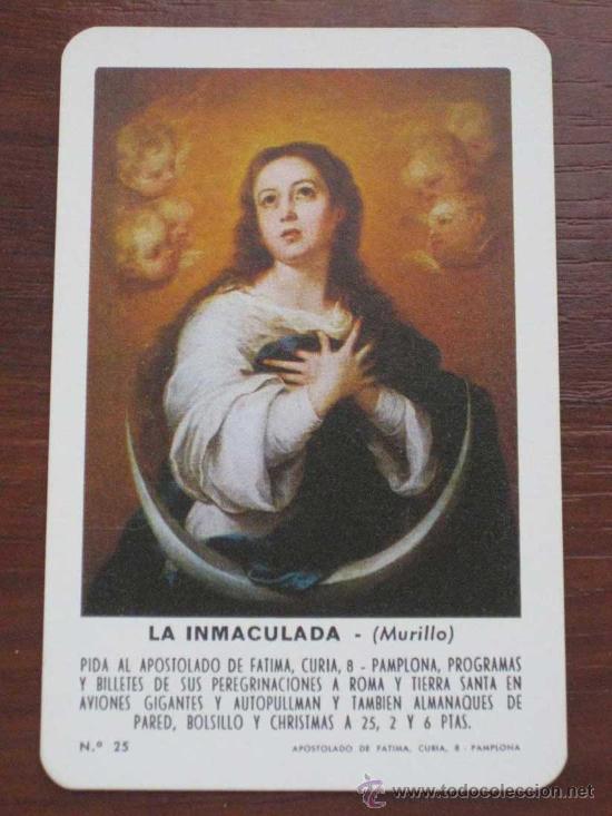 Collectionnisme Calendriers: ANTIGUO CALENDARIO BOLSILLO FOURNIER LA INMACULADA 1975 - EXCELENTE ESTADO