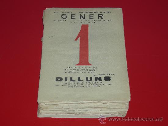 Coleccionismo calendarios: Calendario Bloc Bonavia-Manelic 1934, en catal&aacute;n. Con chistes, adivinanzas...