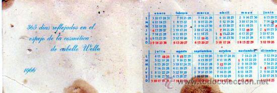 Coleccionismo calendarios: Calendario de publicidad de Wella 1966. - Foto 1
