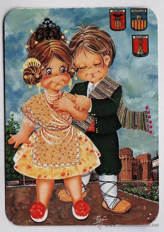 Collezionismo Calendari: calendario bolsillo.- parella del pais valencia.- pareja valencianos - a&ntilde;o 1973.-