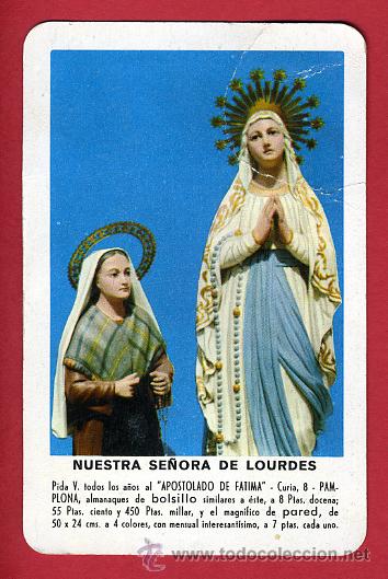 Sammeln von Kalendern: CALENDARIO FOURNIER, NUESTRA SE&Ntilde;ORA DE LOURDES , 1958 ,CAL4407