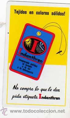 Collectionnisme Calendriers: Calendario fournier 1963. Tejidos en colores s&oacute;lidos. No compre lo que le den pida Indanthren.