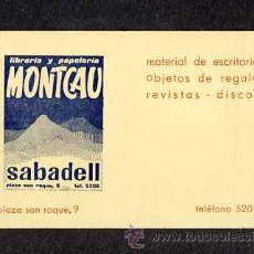 Coleccionismo Calendarios: CALENDARIO 1958: LLIBRERIA MONTCAU, SABADELL