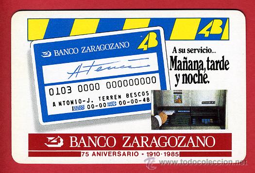 Sammeln von Kalendern: CALENDARIO FOURNIER, PUBLICIDAD BANCO ZARAGOZANO , 1985 , CAL4083
