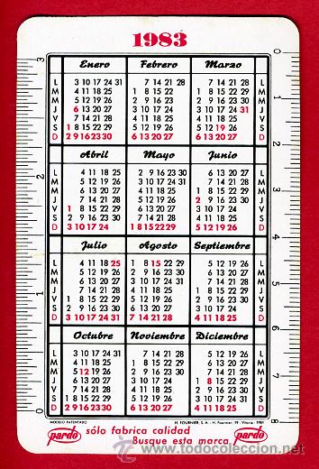 Collectionnisme Calendriers: CALENDARIO FOURNIER, PUBLICIDAD , MATERIAL PARDO  ,1982 1983 , CAL4141
