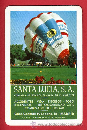 Coleccionismo calendarios: CALENDARIO FOURNIER, PUBLICIDAD , SEGUROS SANTA LUCIA , 1981 , CAL4203