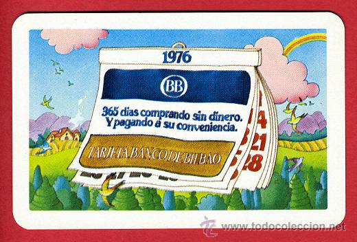 Collectionnisme Calendriers: CALENDARIO FOURNIER, TARJETA BANCO BILBAO , 1976 , CAL4265