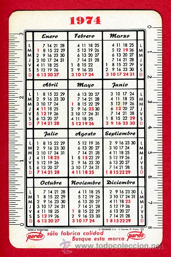 Collectionnisme Calendriers: CALENDARIO FOURNIER, PUBLICIDAD PARDO  , 1974 1975 , CAL4300