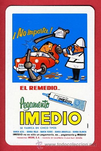 Collectionnisme Calendriers: CALENDARIO FOURNIER, PUBLICIDAD PEGAMENTO IMEDIO , 1974 , CAL4323