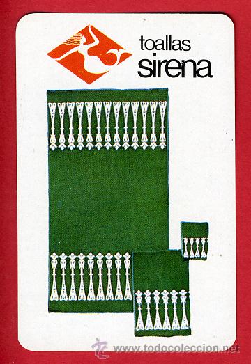 Collectionnisme Calendriers: CALENDARIO FOURNIER, PUBLICIDAD TOALLAS SIRENA REVERSO HORIZONTAL , 1970 , CAL4366