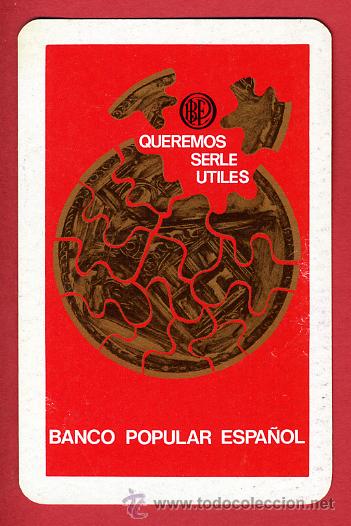 Coleccionismo calendarios: CALENDARIO FOURNIER, PUBLICIDAD BANCO POPULAR , 1970 , CAL4374