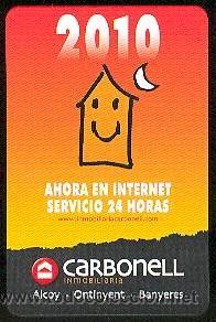 Coleccionismo calendarios: Calendario Fournier Carbonell inmobiliaria a&ntilde;o 2010