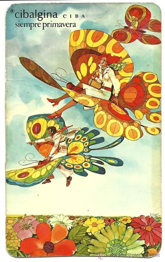 Colecionismo Calend&aacute;rios: Calendario farmac&eacute;utico de Cibalgina. A&ntilde;o 1975.