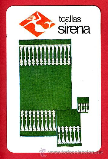 Collectionnisme Calendriers: CALENDARIO FOURNIER , TOALLAS SIRENA , 1970, REVERSO HORIZONTAL , CAL4411