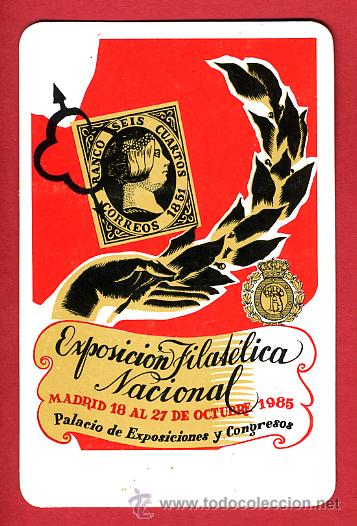 Collezionismo Calendari: CALENDARIO FOURNIER , PUBLICIDAD EXPOSICION FILATELICA  , 1985 , CAL4463