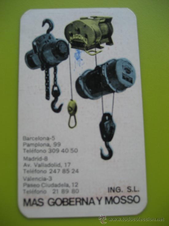 Coleccionismo calendarios: 1977 Magomo. Mas Goberna y Mosso. Motores y polipastros. Barcelona