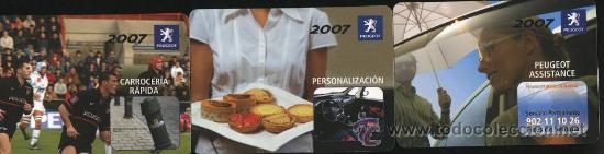 Coleccionismo Calendarios: Lote 3 calendarios publicitarios - Peugeot 2007