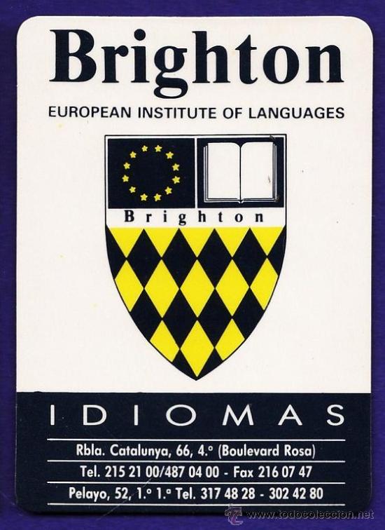 Collectionnisme Calendriers: calendario bolsillo - brighton - idiomas - barcelona - curso 1989/ 90 - a&ntilde;o 1990