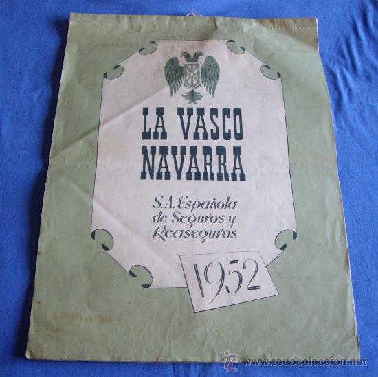 Coleccionismo calendarios: LA VASCO NAVARRA, 1952 - Foto 1