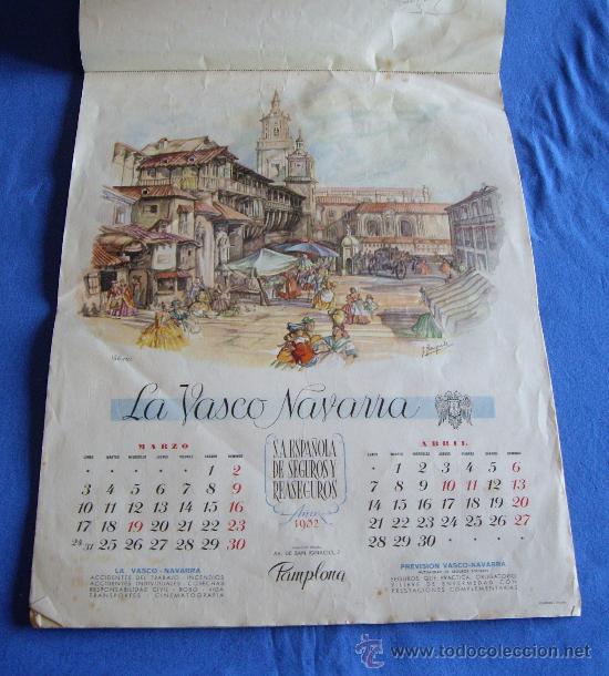 Coleccionismo calendarios: LA VASCO NAVARRA, 1952 - Foto 3