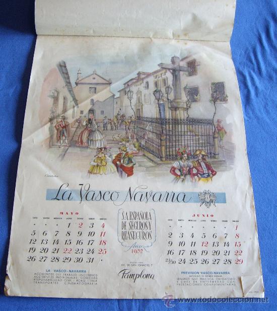 Coleccionismo calendarios: LA VASCO NAVARRA, 1952 - Foto 4