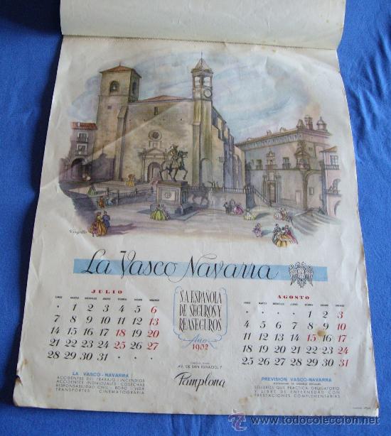 Coleccionismo calendarios: LA VASCO NAVARRA, 1952 - Foto 5