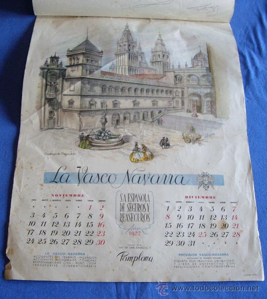 Coleccionismo calendarios: LA VASCO NAVARRA, 1952 - Foto 8