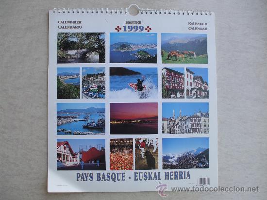 Collectionnisme Calendriers: CALENDARIO DE PARED - 30X32 CMS - EUSKAL HERRIA 1999 - euskadi