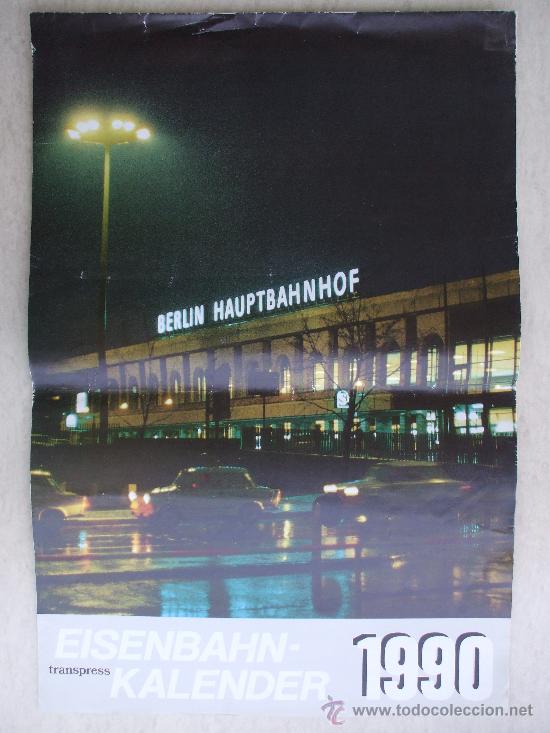 Collectionnisme Calendriers: calendario de pared 1990 - 32x48 cm - eisenbahn kalender transpress / alemania - ferrocarril tren