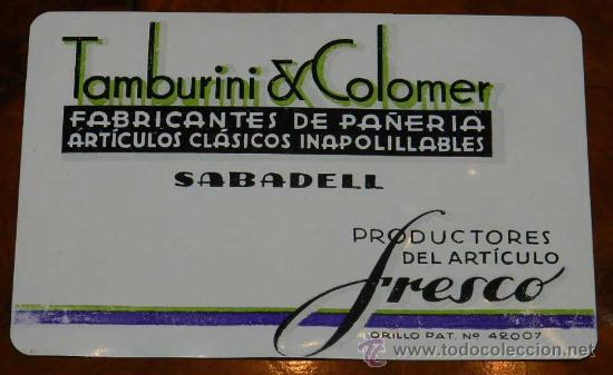 Collezionismo Calendari: ANTIGUO CALENDARIO CON PUBLICIDAD DE TAMBURINI & COLOMER, SABADELL - A&Ntilde;O 1936, INICIO DE LA GUERRA C