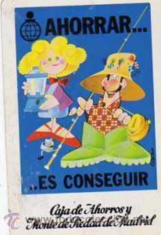 Collectionnisme Calendriers: Calendario Fournier. A&ntilde;o 1980. Caja Ahorros y Monte de Piedad de Madrid. Ahorrar es conseguir
