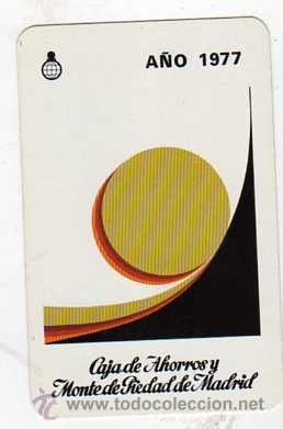 Collezionismo Calendari: Calendario Fournier. A&ntilde;o 1977. Caja de ahorros y Monte de Piedad de Madrid.