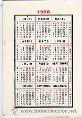 Collectionnisme Calendriers: calendario a&ntilde;os 1968. horatio de misas de San Benito.