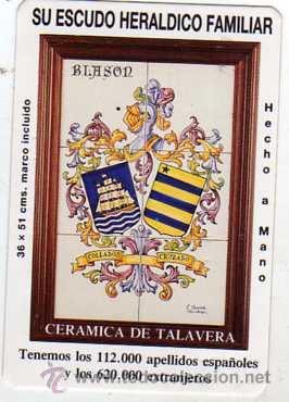 Sammeln von Kalendern: CALENDARIO 1993. Comercial Blason. Escudo heraldico. Ceramica Talavera.