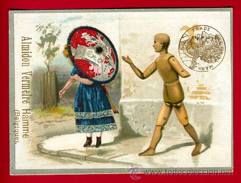 Colecionismo Calend&aacute;rios: CALENDARIO CROMO ALMIDON VERMEIRE , SIGLO XIX , 1890 , ORIGINAL, VER FOTO REVERSO, BELGICA