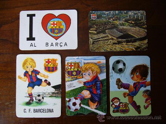 Coleccionismo Calendarios: Lote de 5 calendarios de bolsillo tematica F.C. Barcelona - Futbol