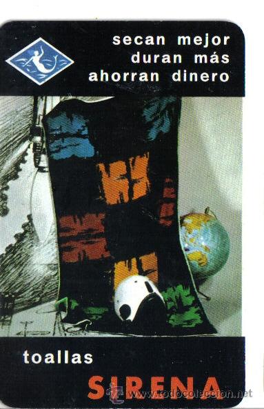 Coleccionismo calendarios: CALENDARIO FOURNIER TOALLAS SIRENA A&Ntilde;O 1965