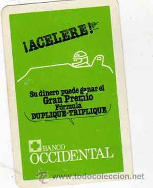 Colecionismo Calend&aacute;rios: Calendario Fournier. 1981. Acelere. Banco occidental.