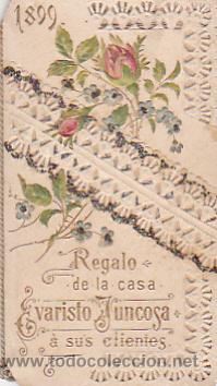 Coleccionismo calendarios: CALENDRIO PARA 1899 CHOCOLATES EVARISTO JUNCOSA - Foto 1