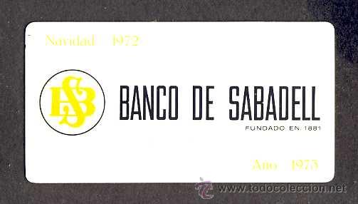 Coleccionismo calendarios: Calendario 1972 BANCO DE SABADELL en aluminio
