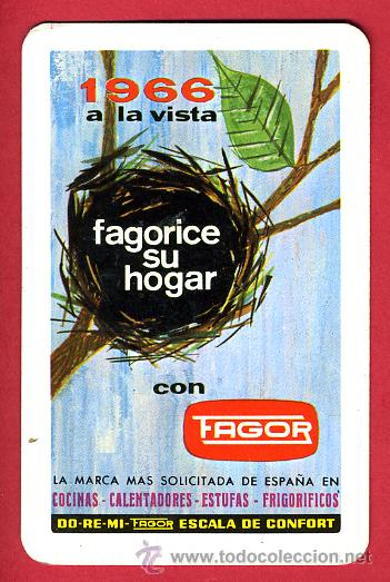 Collectionnisme Calendriers: CALENDARIO FOURNIER, PUBLICIDAD FAGOR , 1966 ,ORIGINAL , CAL4683